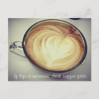 Drink coffee first postcard