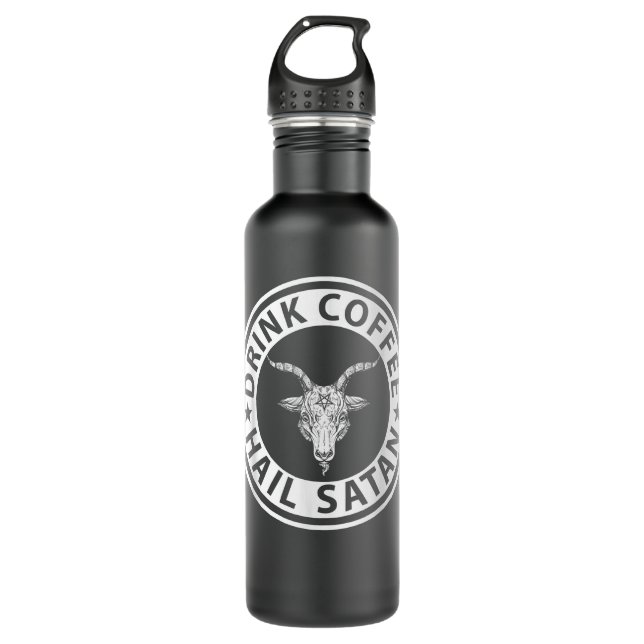 Drink Coffee Hail Satan  Stainless Steel Water Bottle (Front)