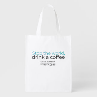 Drink coffee now grocery bag