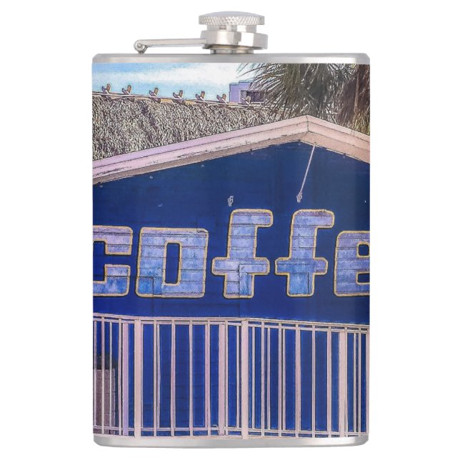 Drink COFFEE sleep later Flask (Front)