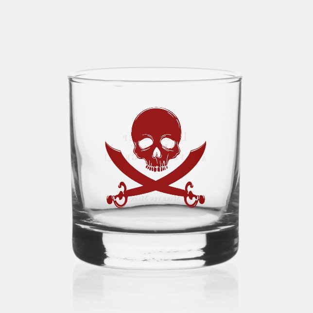 "Drink Deep, Sail Fast" Drinkware Whiskey Glass (Front)