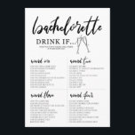 Drink if Bachelorette Game card<br><div class="desc">Drink if Bachelorette Party Game. A lot of fun with this game at your Bachelorette party!</div>