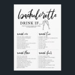 Drink if Bachelorette Game card<br><div class="desc">Drink if Bachelorette Party Game. A lot of fun with this game at your Bachelorette party!</div>
