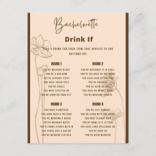 Drink If Bachelorette Party Game Enclosure Card