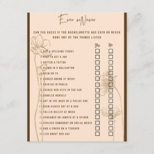 Drink If Bachelorette Party Game Enclosure Card