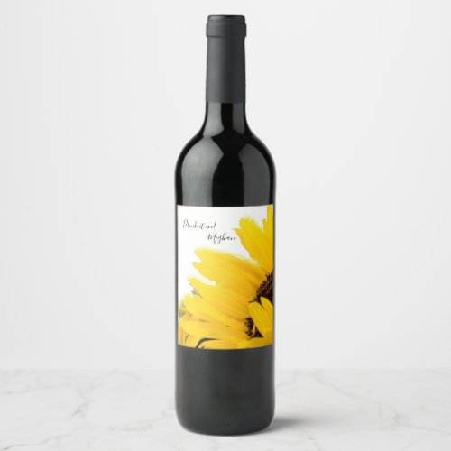 Drink it In Sunflower Wine Label