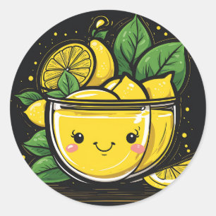 Drink Kawaii Lemonade Classic Round Sticker
