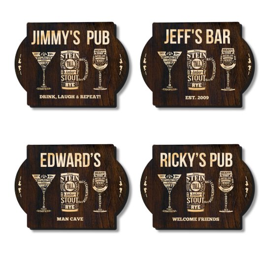 Drink Laugh & Repeat Modern Spirits Bar Sign (Group)