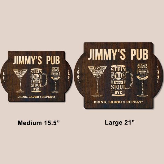 Drink Laugh & Repeat Modern Spirits Bar Sign (Sizes)