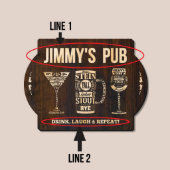 Drink Laugh & Repeat Modern Spirits Bar Sign (Text)