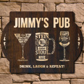 Drink Laugh & Repeat Modern Spirits Bar Sign (Front)