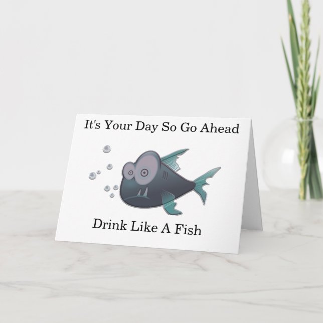 Drink Like A Fish Card (Front)