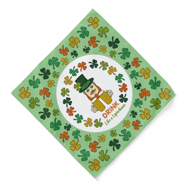 Drink Like a Leprechaun Bandana (Front)