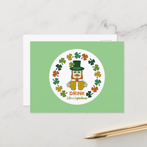 Drink Like a Leprechaun Postcard