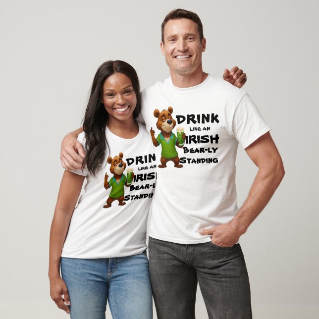 Drink Like an Irish: Funny Whimsical Day Drinking T-Shirt (Unisex)
