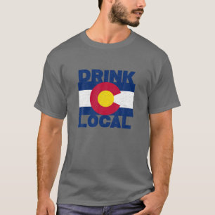 Drink Local Colorado Flag Craft Beer T-Shirt