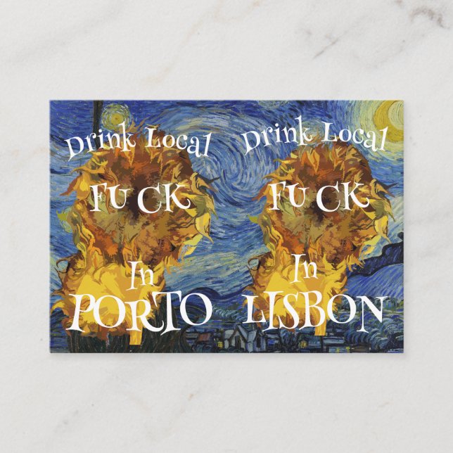 Drink Local Fu ck in Lisbon Party Enclosure Card (Front)