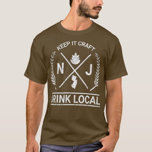 Drink Local New Jersey Vintage Craft Beer T_Shirt