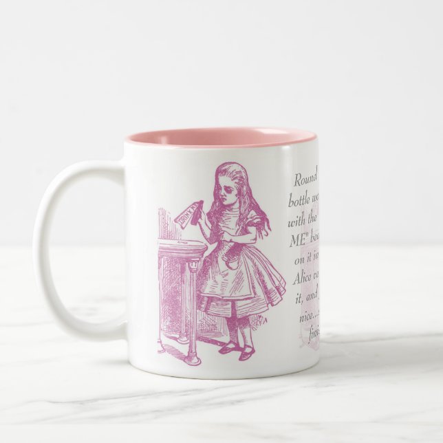 Drink Me! Alice in Wonderland Mug Pink (Left)