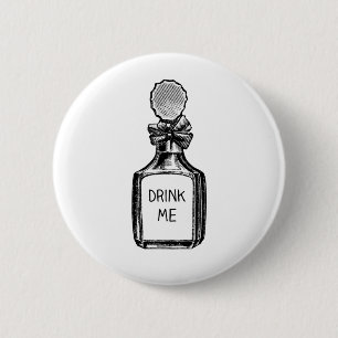 Drink Me Alice In Wonderland Pin Badge