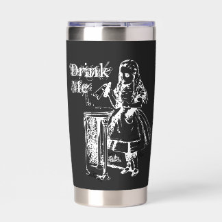 Drink Me Alice in Wonderland Vintage Illustration Insulated Tumbler
