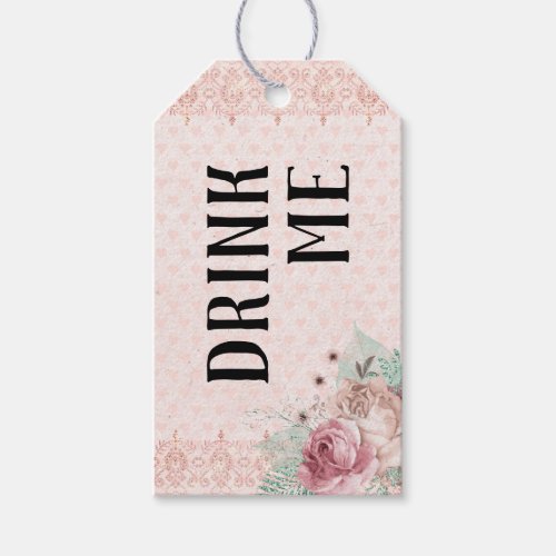 Drink Me Blush  Mint Alice in Wonderland Tea Gift Tags
