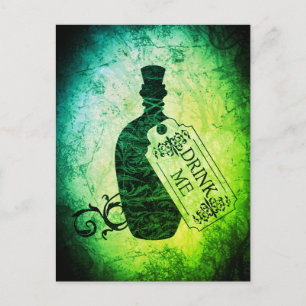 Drink Me Bottle Green Postcard