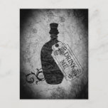 Drink Me Bottle Grey Postcard