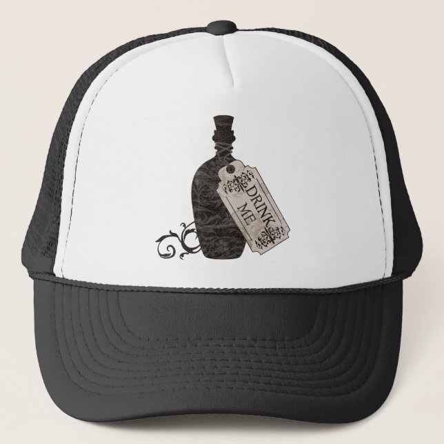 Drink Me Bottle Trucker Hat (Front)