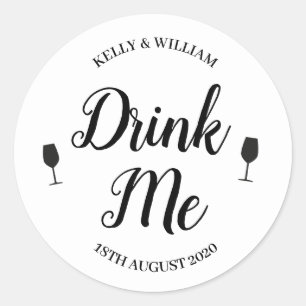 Drink me favor sticker