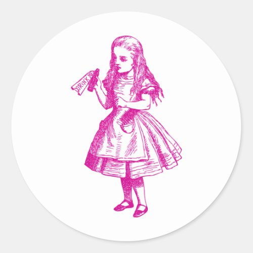 Drink Me Inked Pink Classic Round Sticker