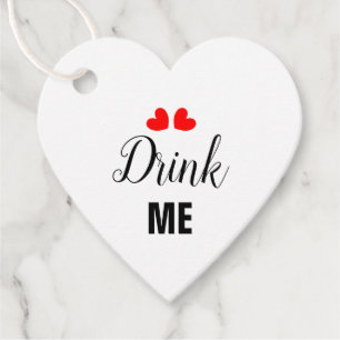 Drink Me Love Hearts Wedding Favor Tags