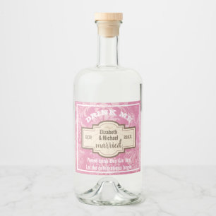 DRINK ME Pink Gin Celebrations Wedding Bottle Gift Liquor Bottle Label