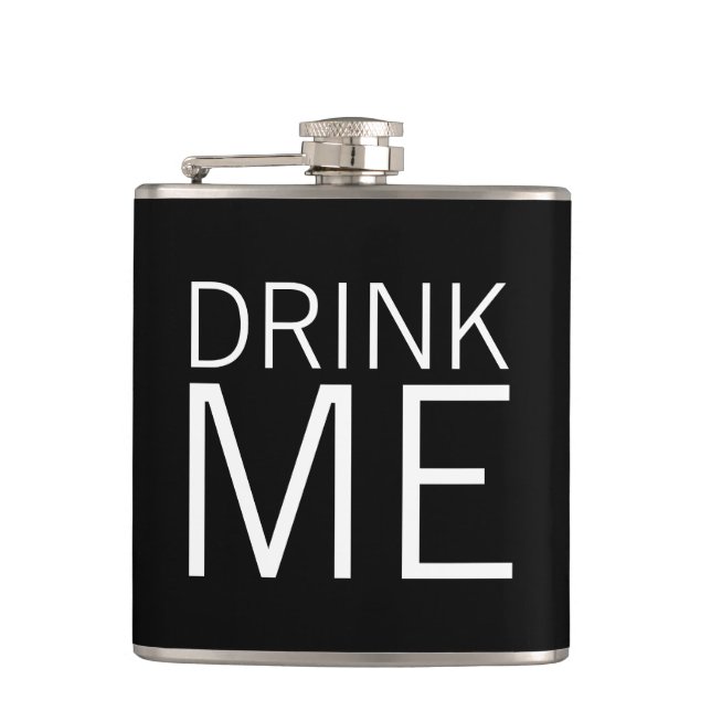 Drink Me | Simple Minimalist Hip Flask (Front)