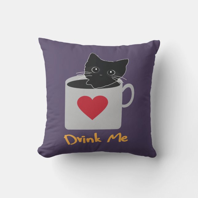 Drink Me Throw Pillow (Front)