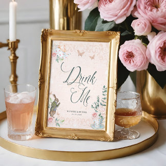 Drink Me | Vintage Alice In Wonderland Decoupage Poster
