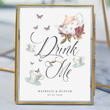 Drink Me | Vintage Alice In Wonderland Tea Party Poster