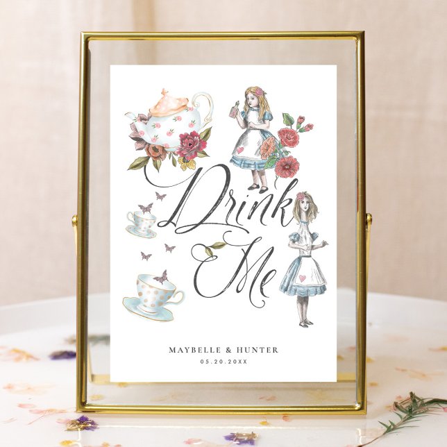 Drink Me | Vintage Alice In Wonderland Tea Party Poster (Creator Uploaded)