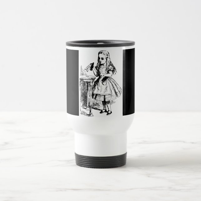Drink Me Vintage Alice in Wonderland Travel Mug (Center)