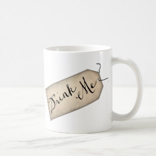 Drink Me Vintage Paper Tag Mug