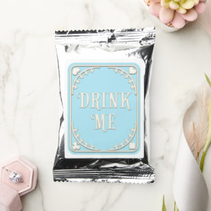 "Drink Me" Wonderland Poker Suits Pastel Blue Coffee Drink Mix