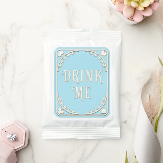 "Drink Me" Wonderland Poker Suits Pastel Blue Lemonade Drink Mix (Wedding)