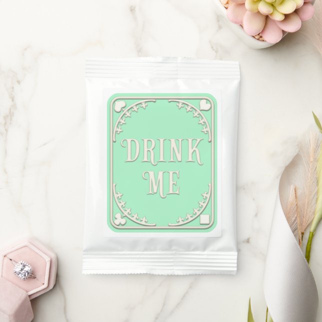"Drink Me" Wonderland Poker Suits Pastel Green Lemonade Drink Mix (Wedding)