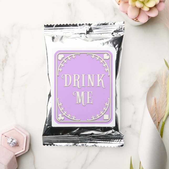 "Drink Me" Wonderland Poker Suits Pastel Purple Coffee Drink Mix (Wedding)
