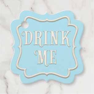 "Drink Me" Wonderland Tea Party Blue Personalized Favor Tags