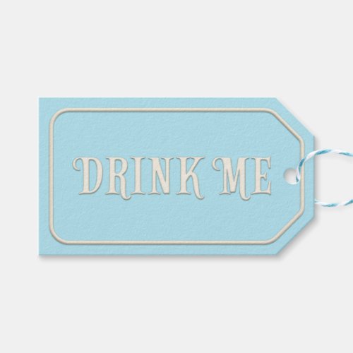 Drink Me Wonderland Tea Party Blue Personalized Gift Tags