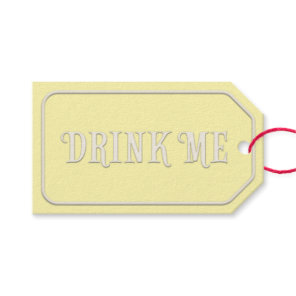 "Drink Me" Wonderland Tea Party Canary Yellow Gift Tags