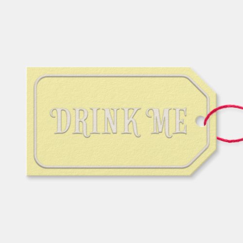 Drink Me Wonderland Tea Party Canary Yellow Gift Tags