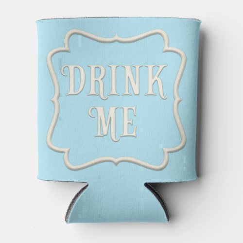Drink Me Wonderland Tea Party Pastel Blue Can Cooler