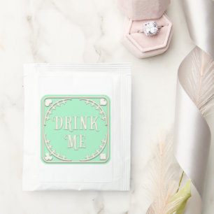 "Drink Me" Wonderland Tea Party Pastel Green Tea Bag Drink Mix
